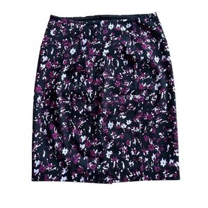 Floral Lysse Pencil Skirt Career Office Wear Business Casual Purple‎ White Black